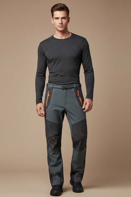 Pantalon De Pluie Gris Imperméable Randonnée Homme - Polyester