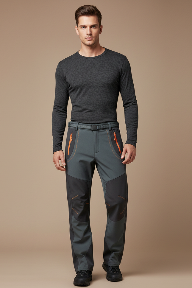 Pantalon De Pluie Gris Imperméable Randonnée Homme - Polyester