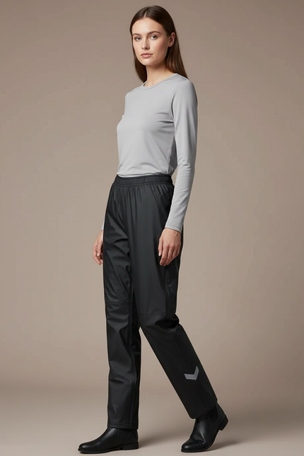 Pantalon De Pluie Noir Imperméable Femme Décontracté Stylé - Polyester