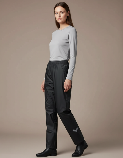 Pantalon De Pluie Noir Imperméable Femme Décontracté Stylé - Polyester