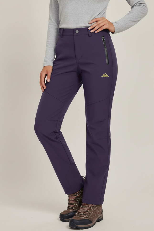 Pantalon De Pluie Violet Doublé Polaire Imperméable Femme - Polyester