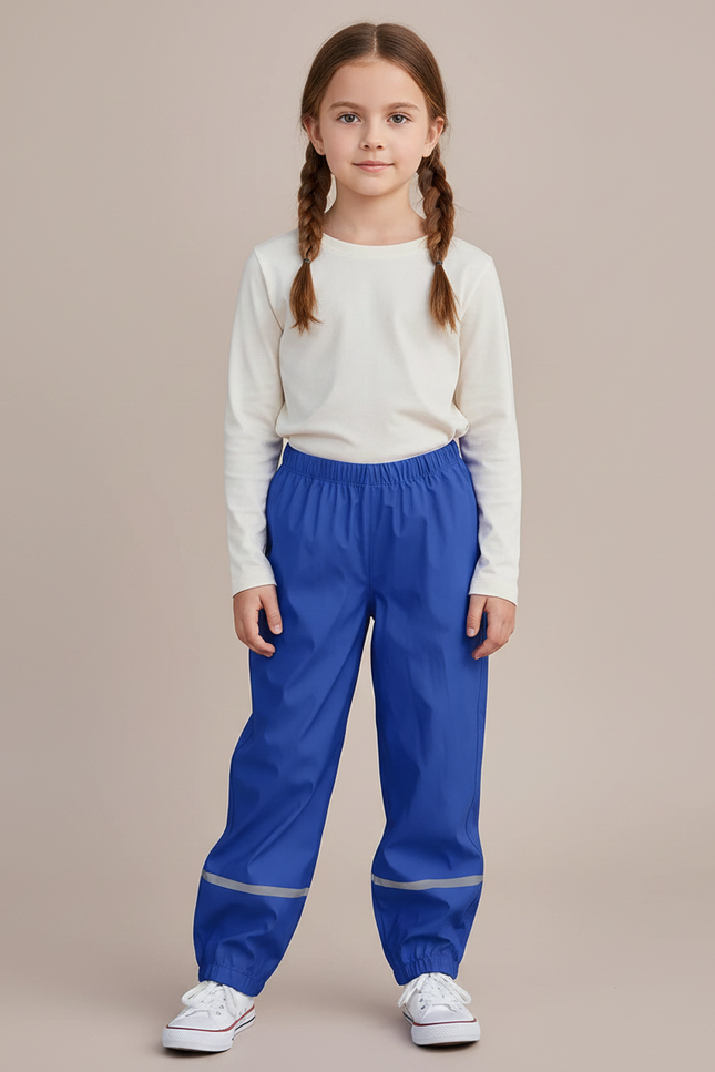 Pantalon De Pluie Bleu Imperméable Ample Réfléchissant Enfant - Polyester