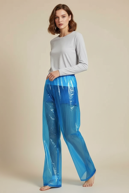 Pantalon Pluie Transparent - Bleu Polyester
