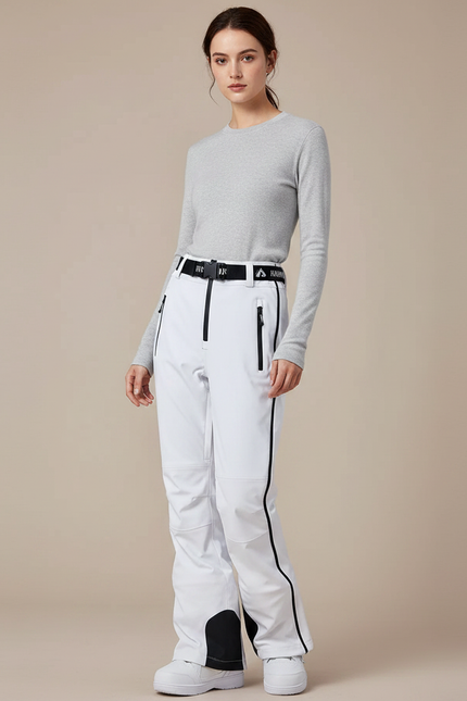 Pantalon De Pluie Blanc Imperméable Slim Ski Femme - Polyester