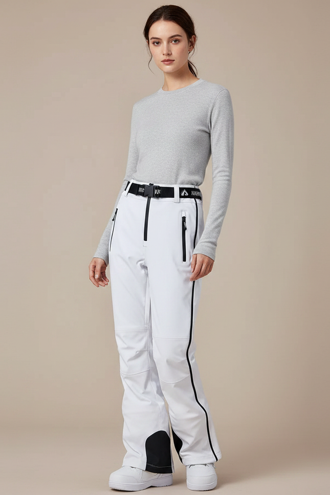 Pantalon De Pluie Blanc Imperméable Slim Ski Femme - Polyester