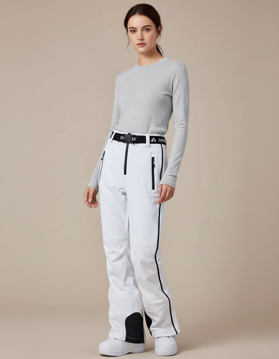 Pantalon De Pluie Blanc Imperméable Slim Ski Femme - Polyester