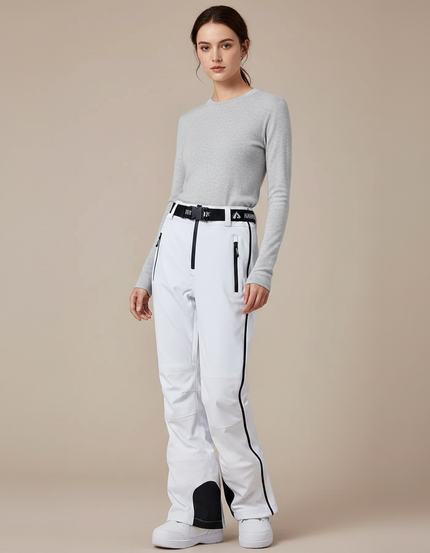 Pantalon De Pluie Blanc Imperméable Slim Ski Femme - Polyester