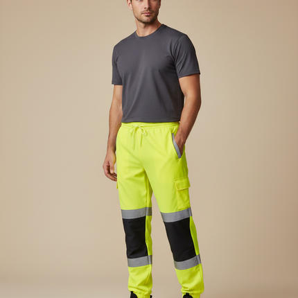Pantalon De Pluie Jaune Fluo Réfléchissant Cargo Homme - Polyester