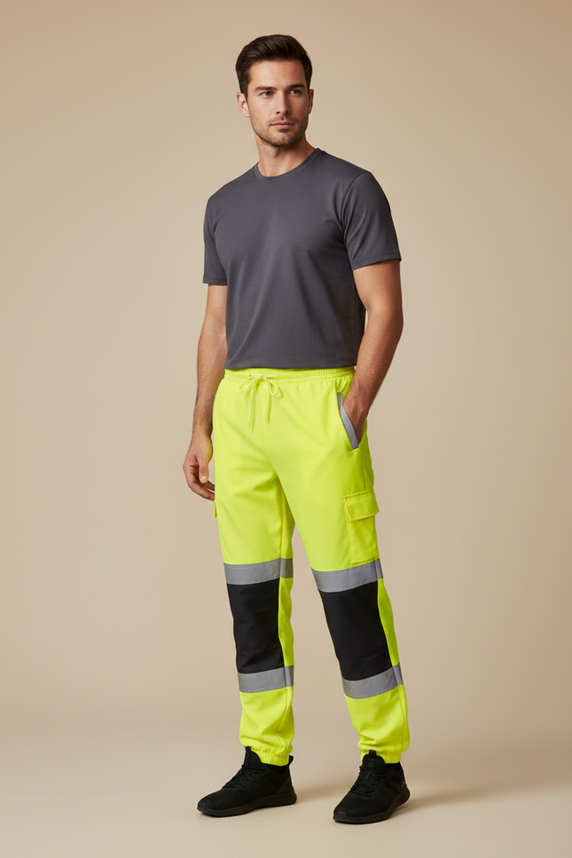 Pantalon De Pluie Jaune Fluo Réfléchissant Cargo Homme - Polyester