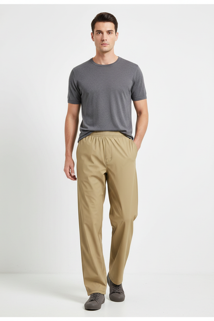 Pantalon De Pluie Kaki Ample Décontracté Homme - Polyester