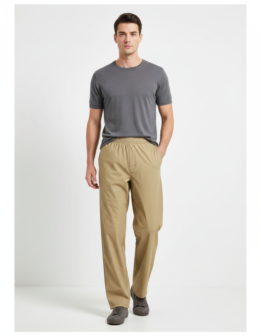 Pantalon De Pluie Kaki Ample Décontracté Homme - Polyester