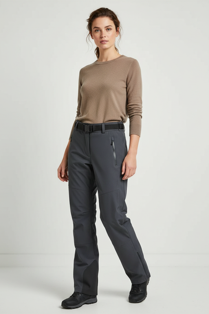 Pantalon De Pluie Gris Imperméable Ceinture Femme - Polyester