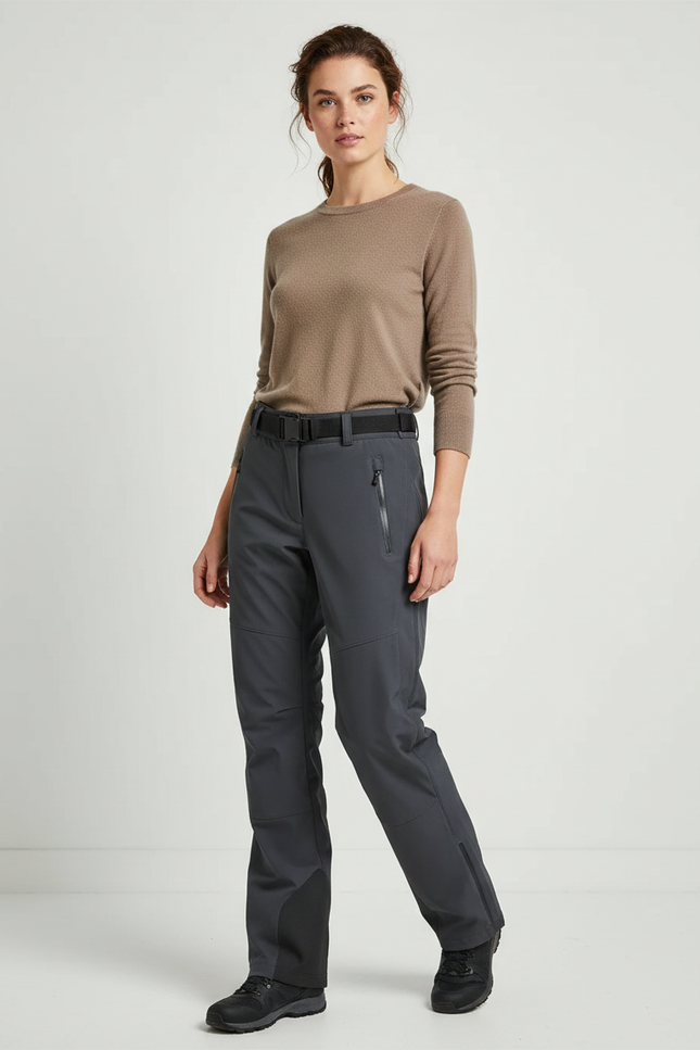 Pantalon De Pluie Gris Imperméable Ceinture Femme - Polyester