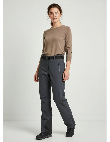 Pantalon De Pluie Gris Imperméable Ceinture Femme - Polyester