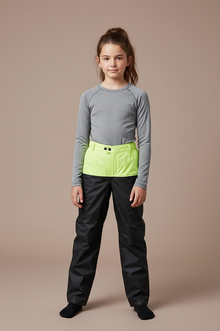 Pantalon De Pluie Noir Imperméable Enfant Ajustable Sportif - Polyester