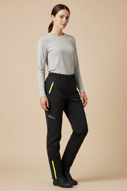 Pantalon De Pluie Vélo À Fermeture Éclair - Noir Polyester