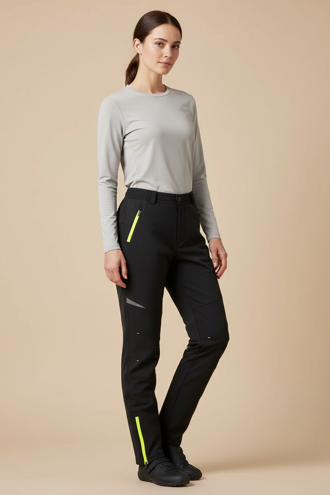 Pantalon De Pluie Vélo À Fermeture Éclair - Noir Polyester