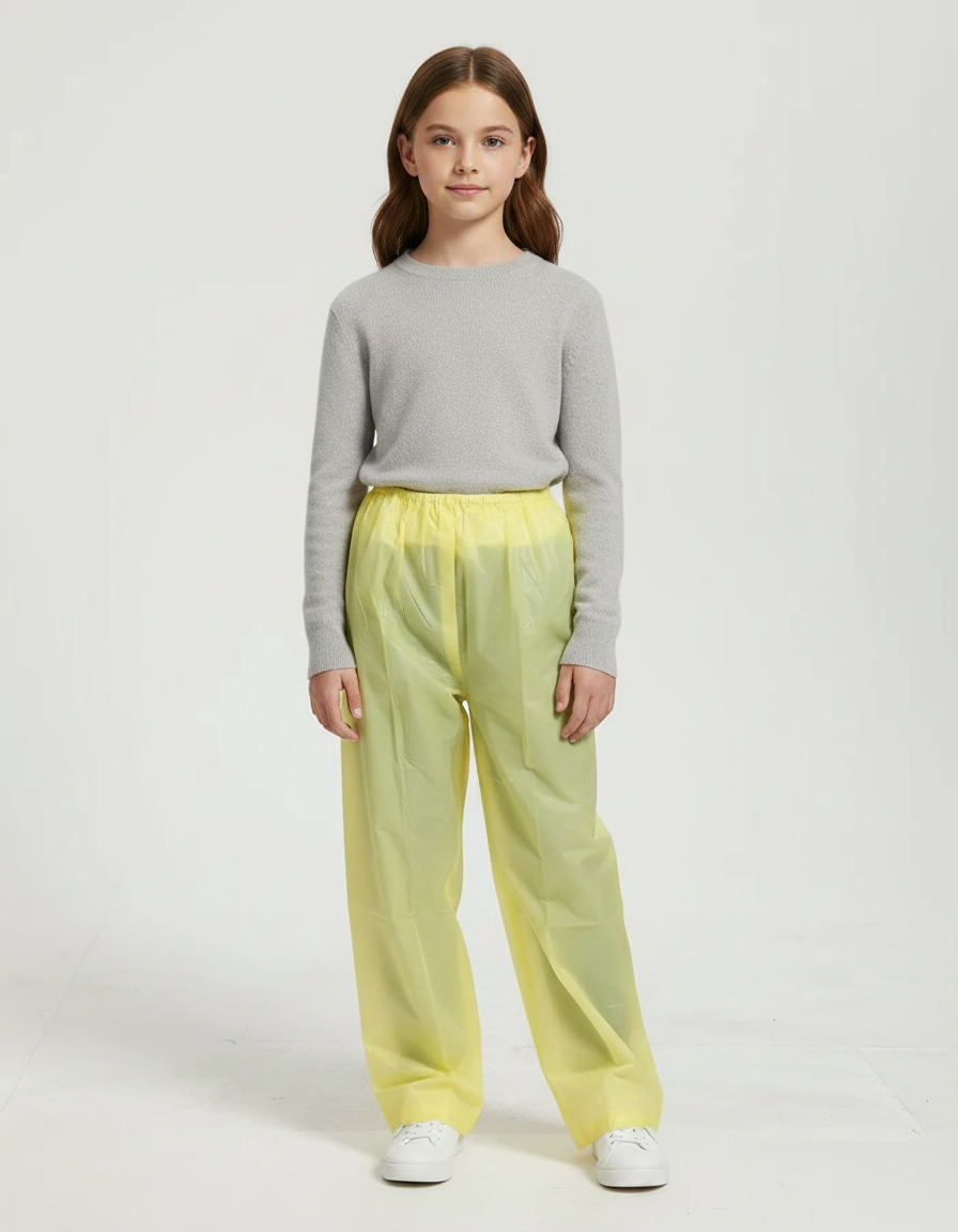 Pantalon De Pluie Jaune Transparent Ample Imperméable Enfant - Polyester