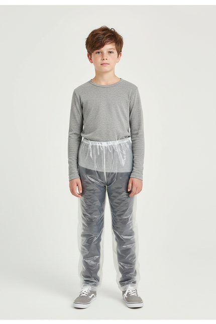 Pantalon De Pluie Transparent Jetable Enfant Léger - Blanc Polyester