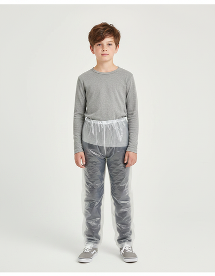 Pantalon De Pluie Transparent Jetable Enfant Léger - Blanc Polyester