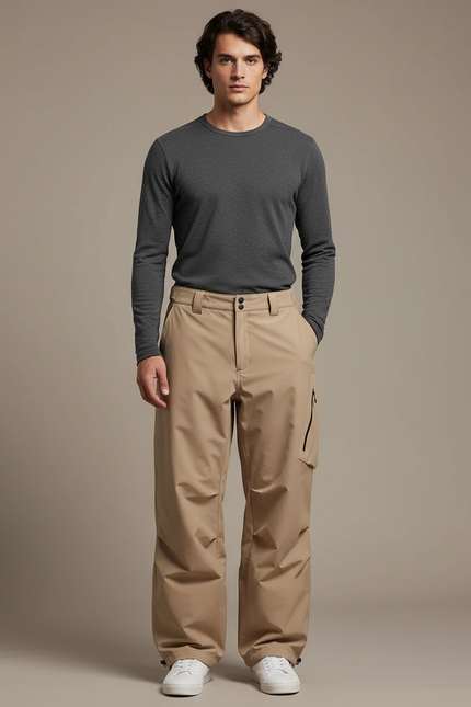 Pantalon De Pluie Beige Ample Imperméable Homme Décontracté - Gabardine