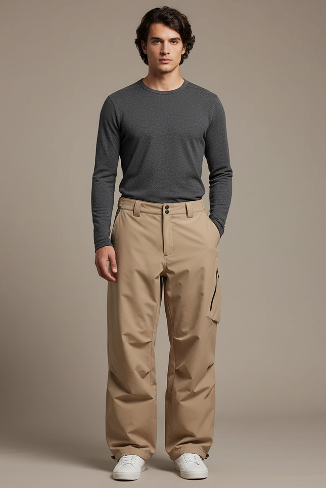 Pantalon De Pluie Beige Ample Imperméable Homme Décontracté - Gabardine