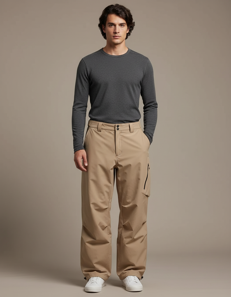 Pantalon De Pluie Beige Ample Imperméable Homme Décontracté - Gabardine