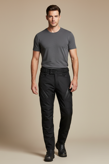 Pantalon De Pluie Noir Cargo Imperméable Renforcé Homme - Polyester