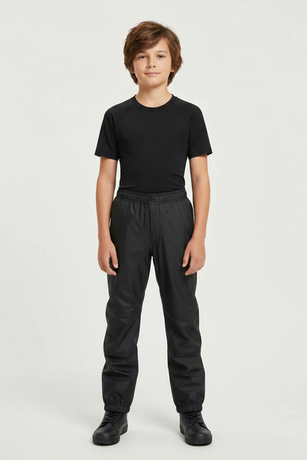 Pantalon De Pluie Noir Enfant Imperméple Ajustable Simple - Polyester