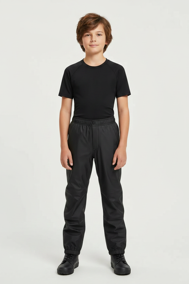 Pantalon De Pluie Noir Enfant Imperméple Ajustable Simple - Polyester