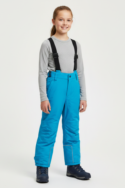 Pantalon De Pluie Bleu Enfant Bretelles Imperméable Hiver - Polyester