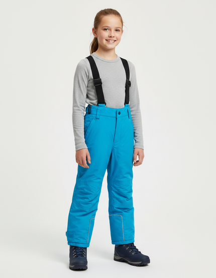 Pantalon De Pluie Bleu Enfant Bretelles Imperméable Hiver - Polyester
