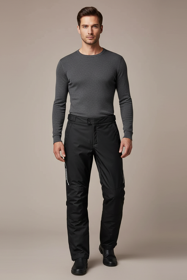 Pantalon De Pluie Noir Imperméable Homme Motard Renforcé - Polyester