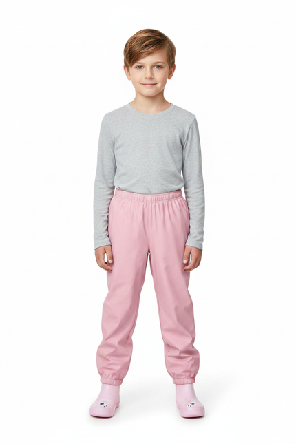 Pantalon De Pluie Rose Imperméable Élastiqué Enfant - Polyester