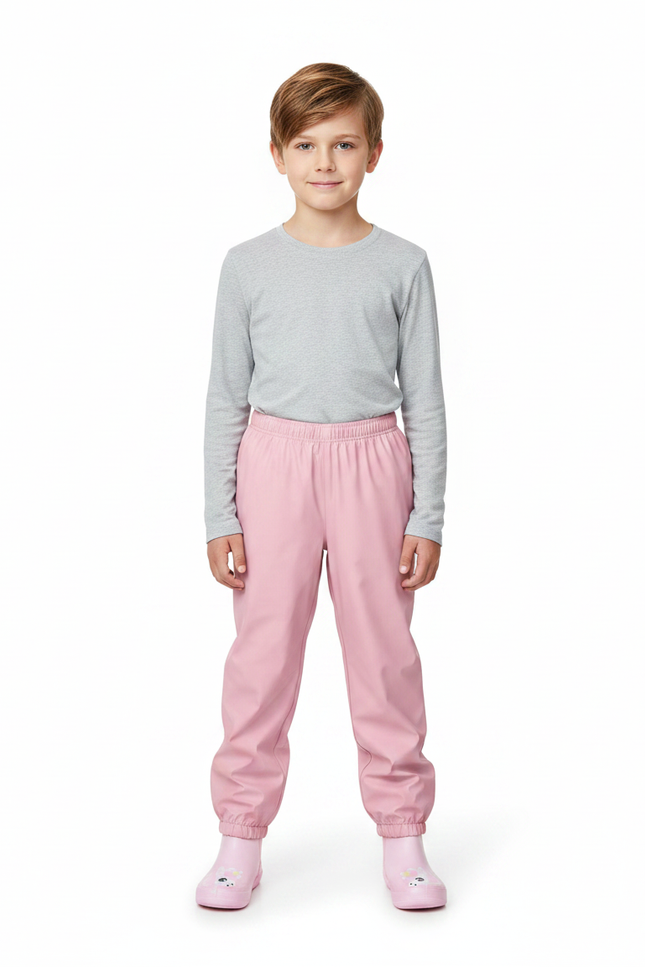 Pantalon De Pluie Rose Imperméable Élastiqué Enfant - Polyester