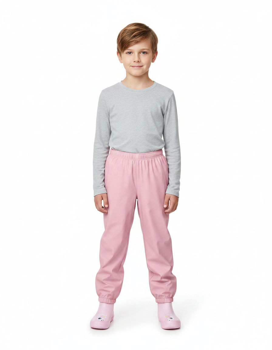 Pantalon De Pluie Rose Imperméable Élastiqué Enfant - Polyester