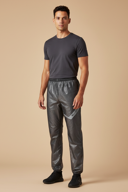Pantalon De Pluie Gris Imperméable Réfléchissant Léger Homme - Polyester