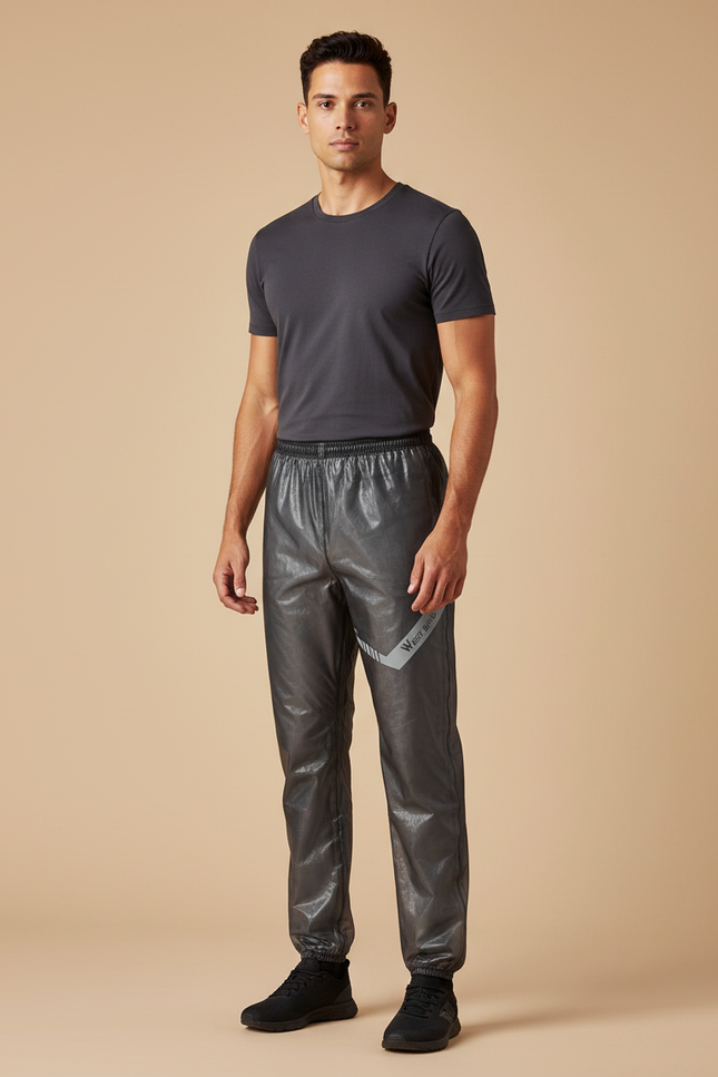 Pantalon De Pluie Gris Imperméable Réfléchissant Léger Homme - Polyester