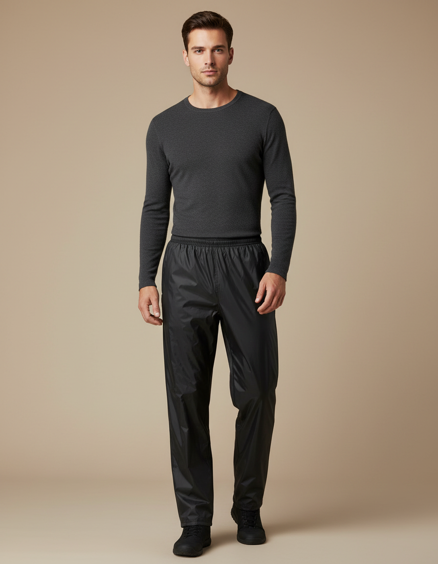 Sur-pantalon De Pluie - Noir Polyester