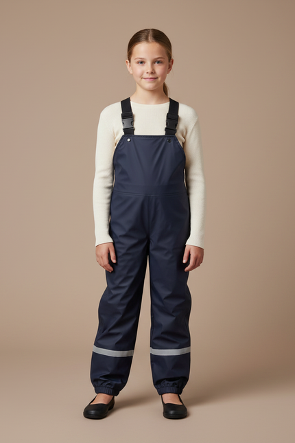 Pantalon De Pluie Marine Imperméable Salopette Réfléchissante Enfant - Polyester