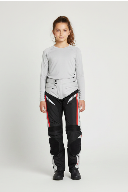 Pantalon De Pluie Moto Imperméable Réfléchissant Noir Blanc - Multicolore Polyester
