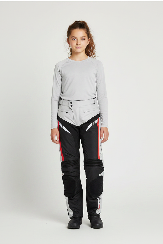 Pantalon De Pluie Moto Imperméable Réfléchissant Noir Blanc - Multicolore Polyester