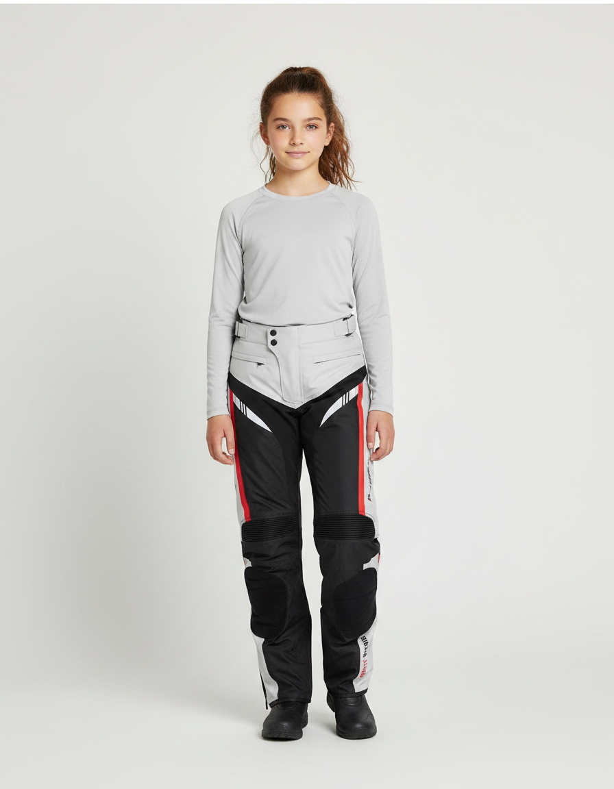 Pantalon De Pluie Moto Imperméable Réfléchissant Noir Blanc - Multicolore Polyester