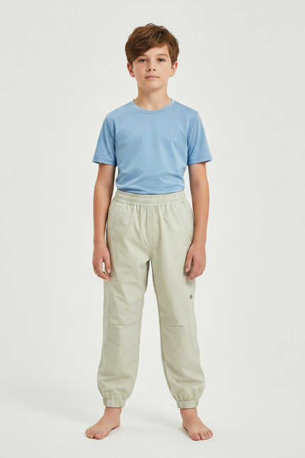 Pantalon De Pluie Beige Imperméable Enfant Sportif Cargo - Polyester