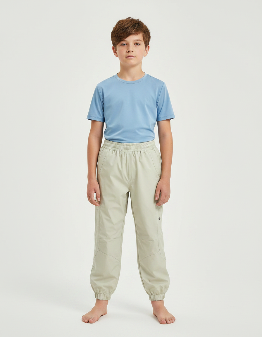 Pantalon De Pluie Beige Imperméable Enfant Sportif Cargo - Polyester