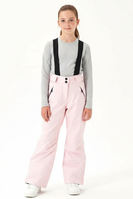 Pantalon De Pluie Rose Imperméable Bretelles Enfant Ski - Polyester