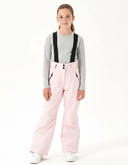 Pantalon De Pluie Rose Imperméable Bretelles Enfant Ski - Polyester