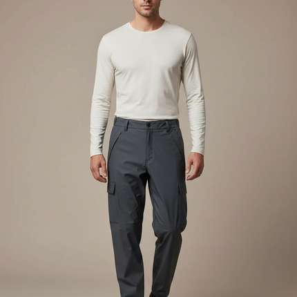 Pantalon De Pluie Gris Cargo Imperméable Unisexe Moderne - Polyester