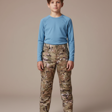 Pantalon De Pluie Camouflage Cargo Militaire Enfant - Multicolore Polyester