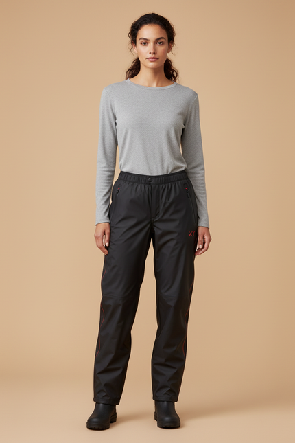Pantalon De Pluie Noir Imperméable Sportif Femme - Polyester